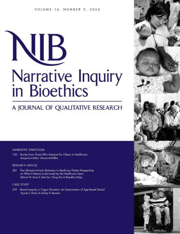 Cover image of Narrative Inquiry in Bioethics: A Journal of Qualitative Research