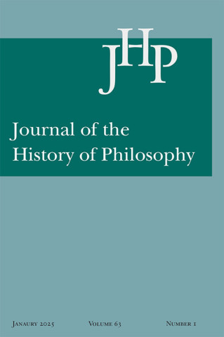 Cover image of Journal of the History of Philosophy