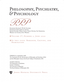 Philosophy, Psychiatry & Psychology Journal Cover issue 27.2