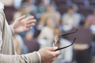 professor in lecture hall