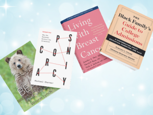 Holiday Book Sale image with 4 books on the background